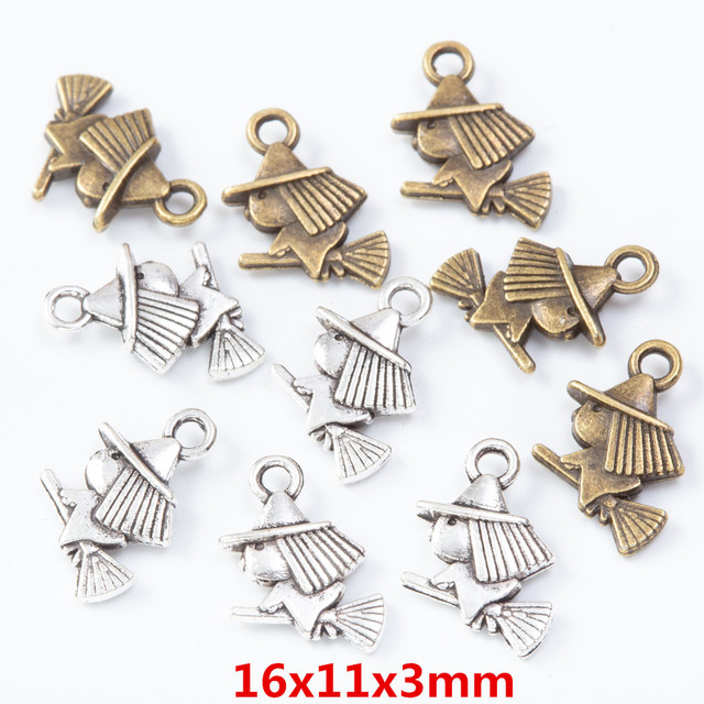 Witch Jewelry Pendant Charm, Witch Zinc Alloy Charms